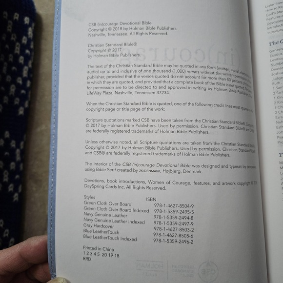 CSB (in)courage Devotional Bible Blue LeatherTouch Holman Women Study Bible - Picture 8 of 9